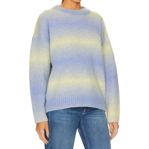 NEW RAG & BONE holly crew sweater in purple multi - Picture 2 of 4